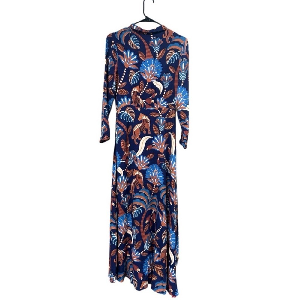 NWT Farm Rio Blue Nature Beauty Long Sleeve Maxi Dress - Picture 3 of 9